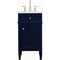 Elegant Lighting Bathroom Vanity Sink Contemporary Single Blue Brushed Gold Solid Wood