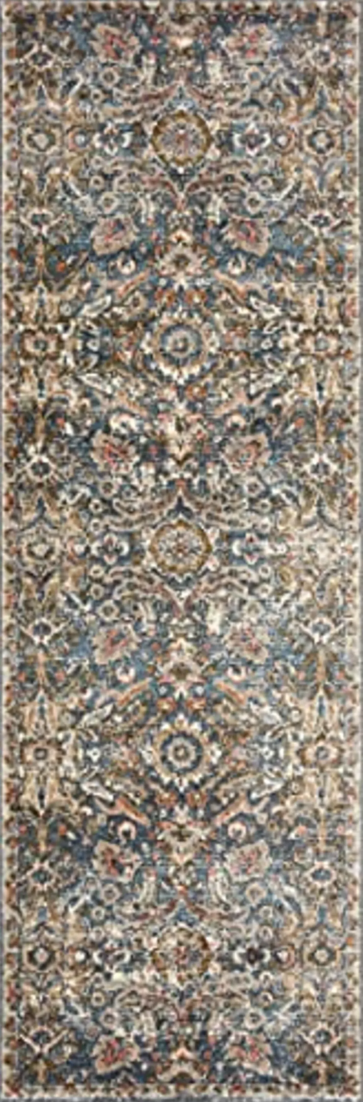 Loloi II Saban Collection, SAB-04, Blue/Sand, 2'-7" x 12'-0", Runner Rug, Soft, Durable, Moroccan, Persian, Vintage, Non-Shedding, Easy Clean, Living Room Rug