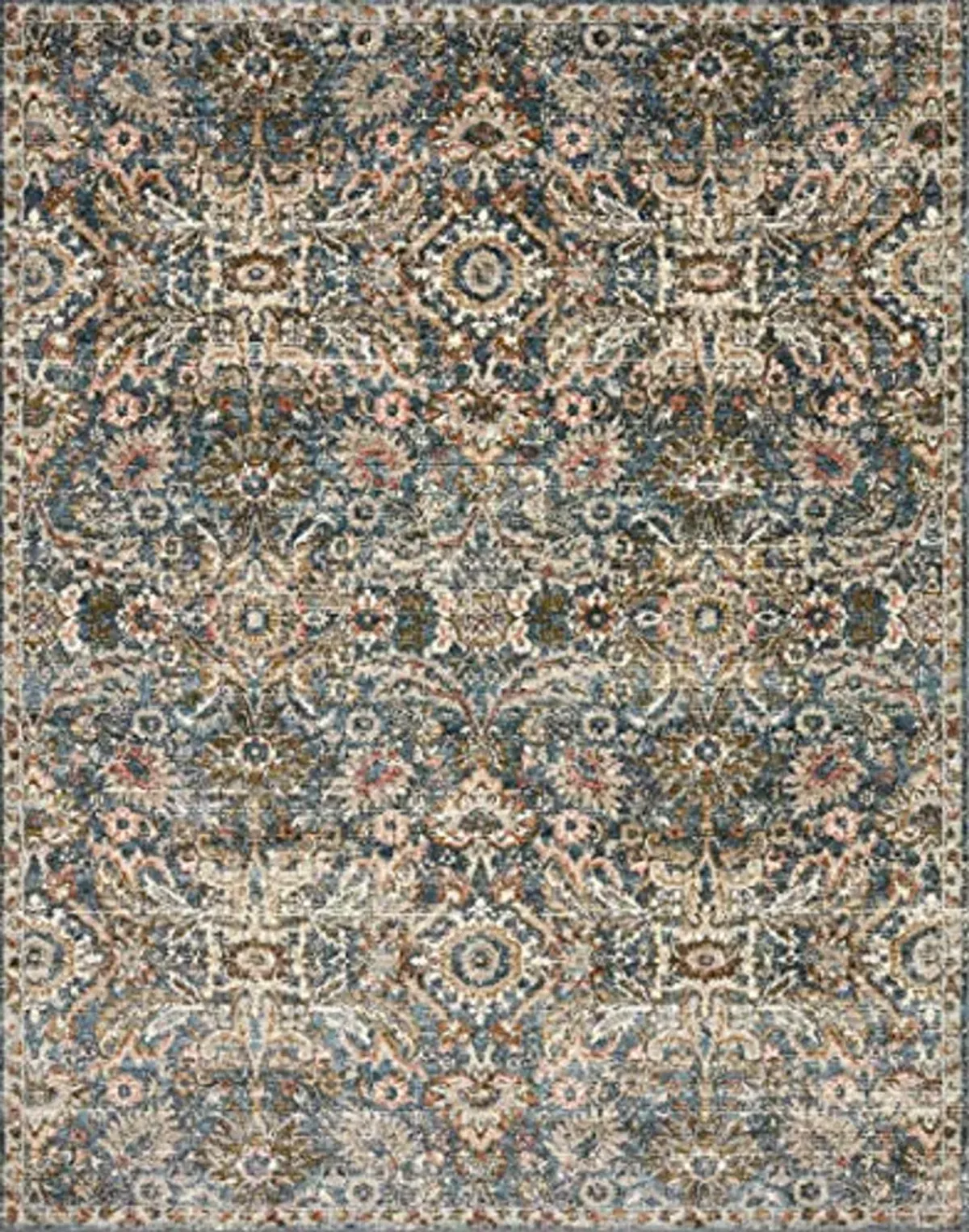 Loloi II Saban Collection, SAB-04, Blue/Sand, 2'-7" x 12'-0", Runner Rug, Soft, Durable, Moroccan, Persian, Vintage, Non-Shedding, Easy Clean, Living Room Rug