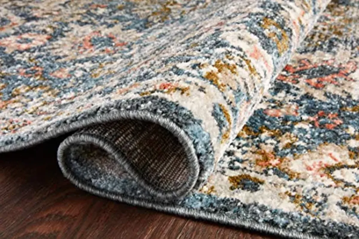 Loloi II Saban Collection, SAB-04, Blue/Sand, 2'-7" x 12'-0", Runner Rug, Soft, Durable, Moroccan, Persian, Vintage, Non-Shedding, Easy Clean, Living Room Rug