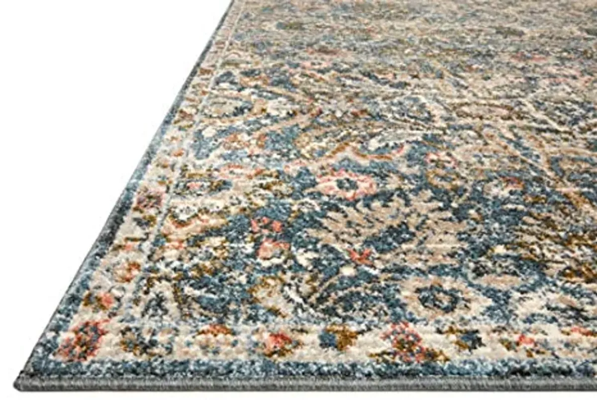 Loloi II Saban Collection, SAB-04, Blue/Sand, 2'-7" x 12'-0", Runner Rug, Soft, Durable, Moroccan, Persian, Vintage, Non-Shedding, Easy Clean, Living Room Rug