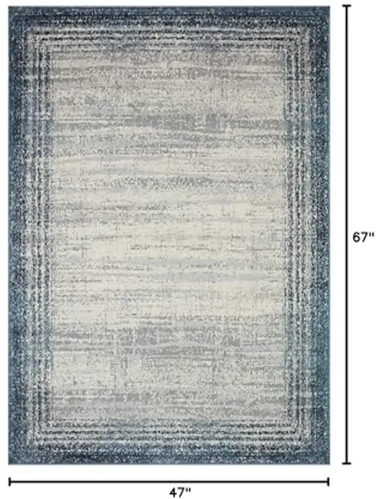 Loloi II Austen Collection AUS-02 Pebble/Blue 3'-11" x 5'-7" Accent Rug