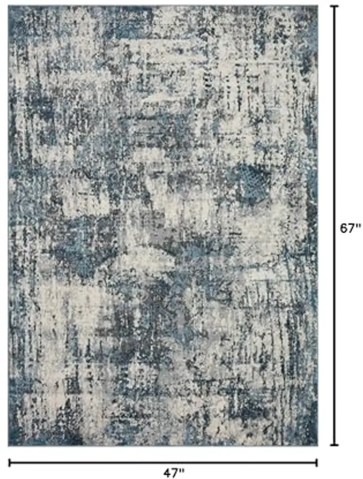 Loloi II Austen Collection AUS-01 Natural/Ocean 3'-11" x 5'-7" Accent Rug