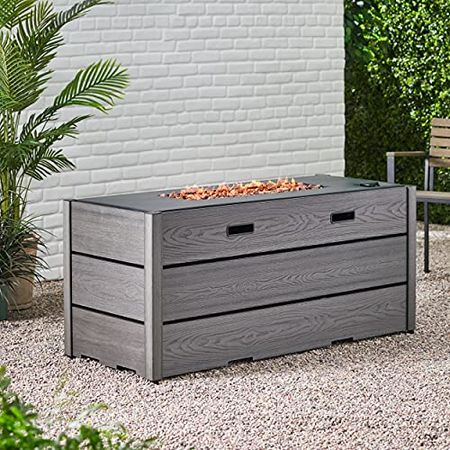 CHRISTOPHER KNIGHT HOME Archie Outdoor 40,000 BTU Rectangle Fire Pit, Gray