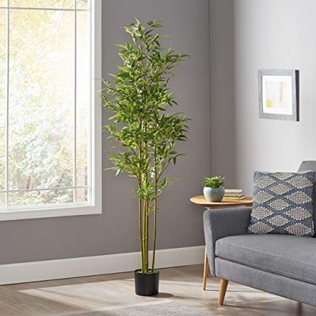 Christopher Knight Home Soperton Artificial Bamboo Plants, 6 ft x 2 ft, Black + Green
