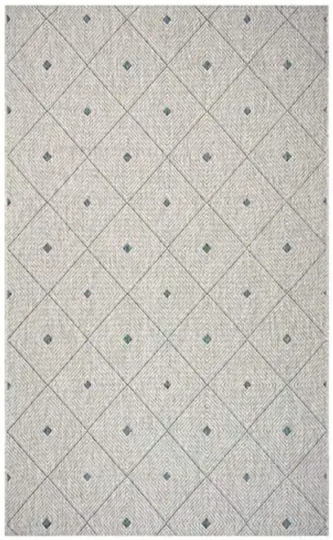 LR Home 2x3 Indoor/Outdoor Area Rug for Home Decor | Geometric Carpet Suitable for Living Room, Bedroom, Playroom, Patio, Garden | Modern Farmhouse Rug | Gray/Blue