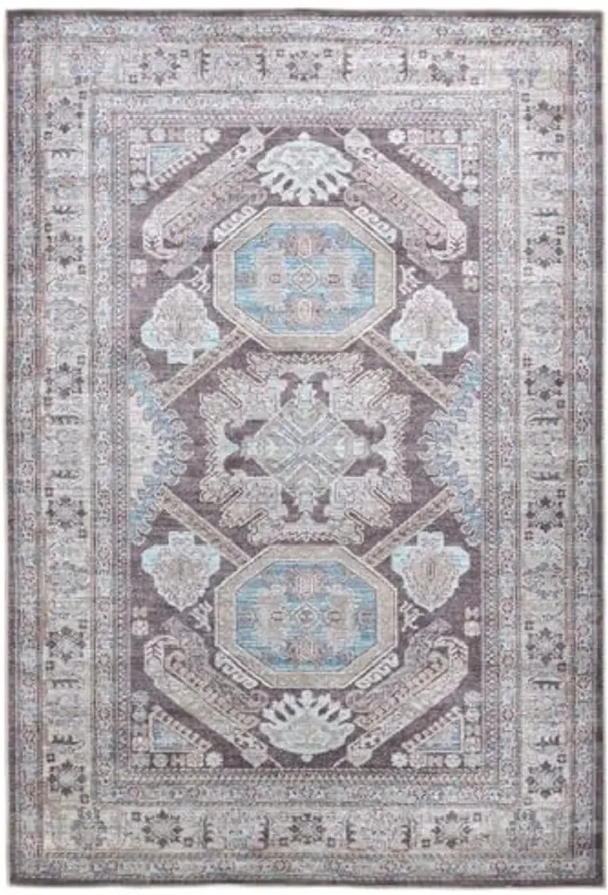 Feizy Rugs - Percy Collection, Transitional Medallion Area Rug - Gray 7'-10" X 9'-10"