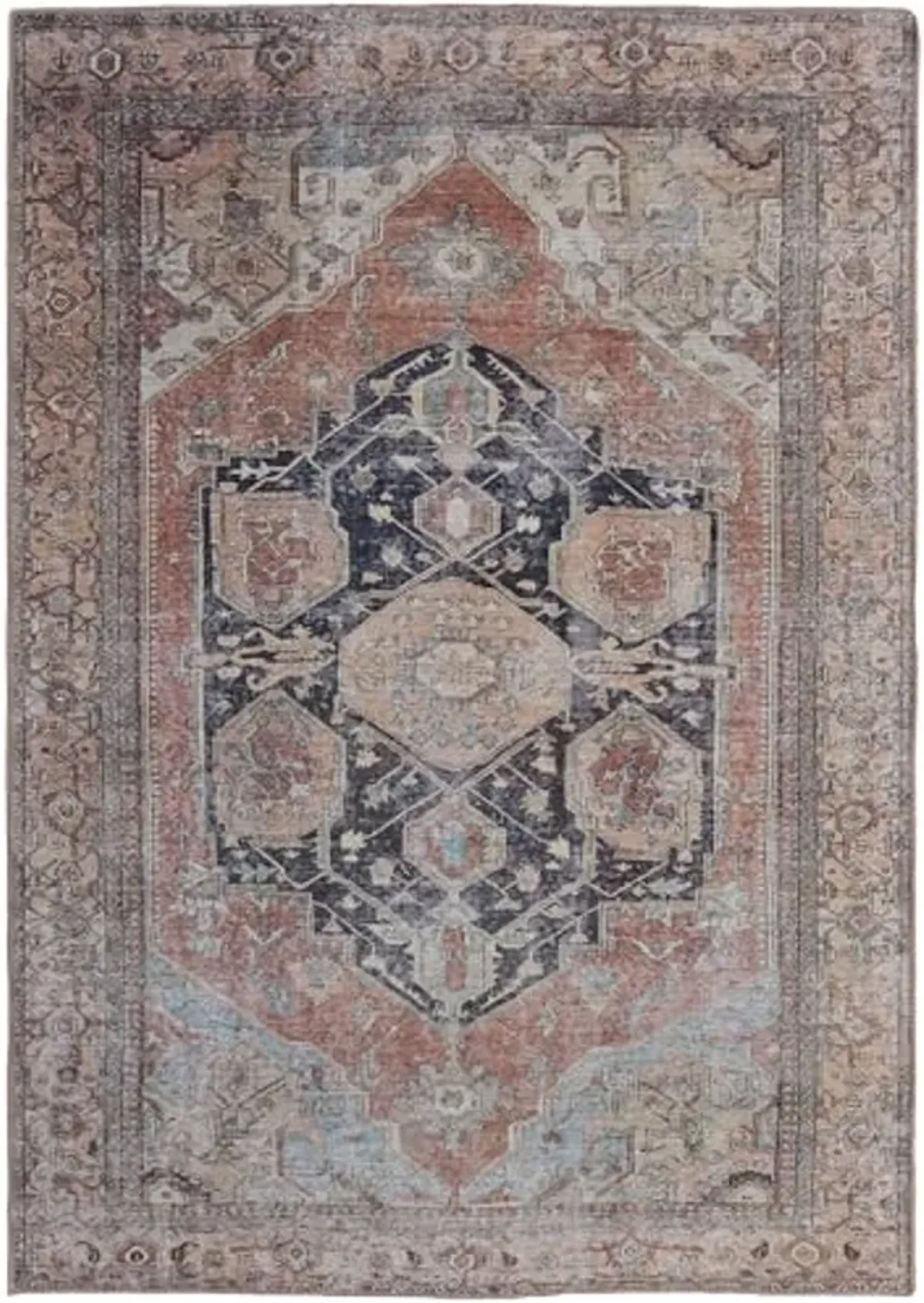 Feizy Rugs - Percy Collection, Transitional Medallion Area Rug - Brown/Rust 4' x 6'