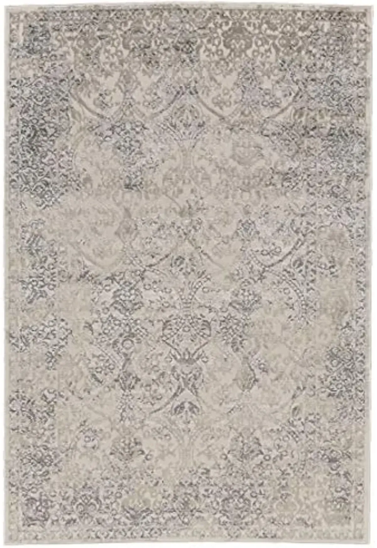 Feizy Rugs - Prasad Collection, Transitional Ornamental Area Rug - Light Gray 1'-8" X 2'-10"