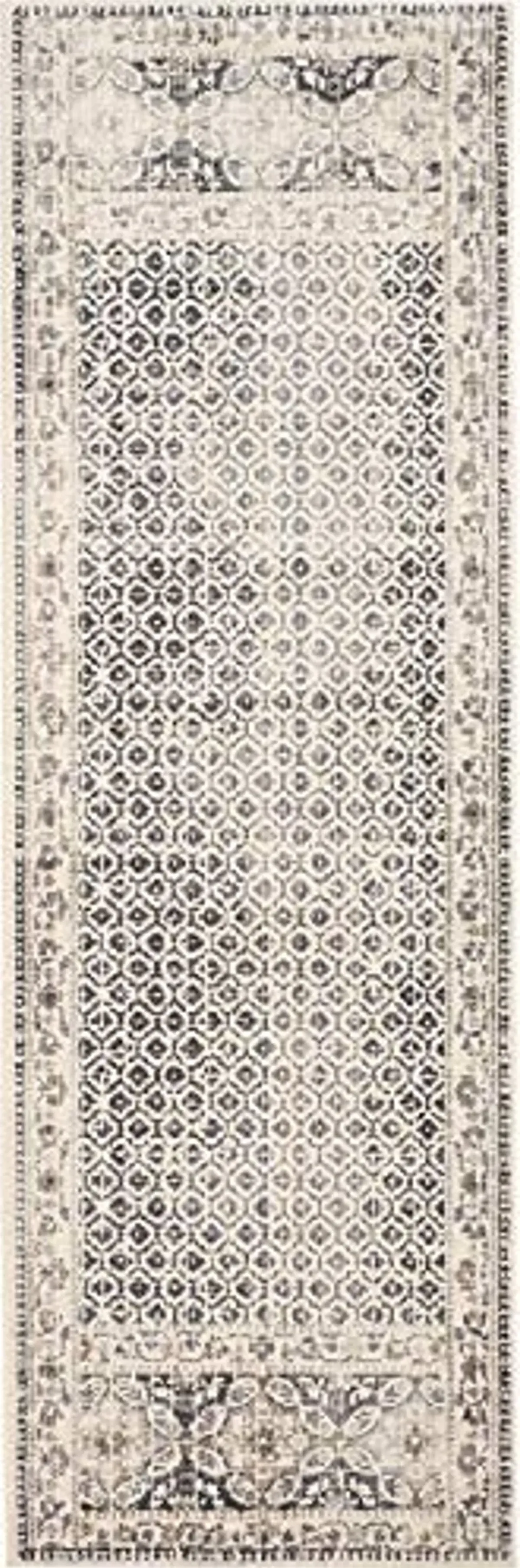 Feizy Rugs - Kano Collection, Transitional Area Rug - Border Gray/Ivory 2'-7" x 8' - Runner