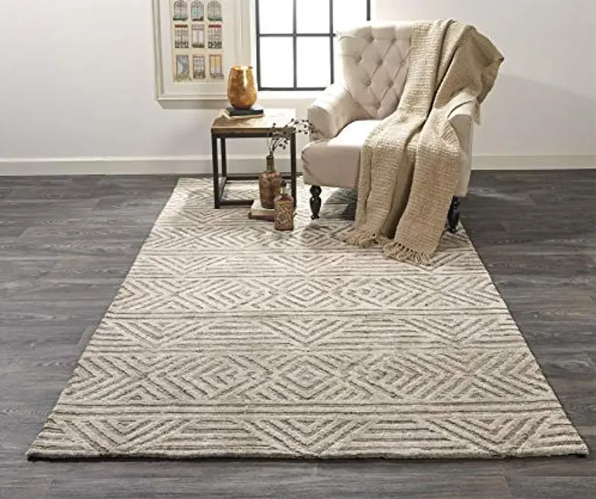 Feizy Rugs - Colton Collection, Transitional Geometric Area Rug - Brown 2' x 3'