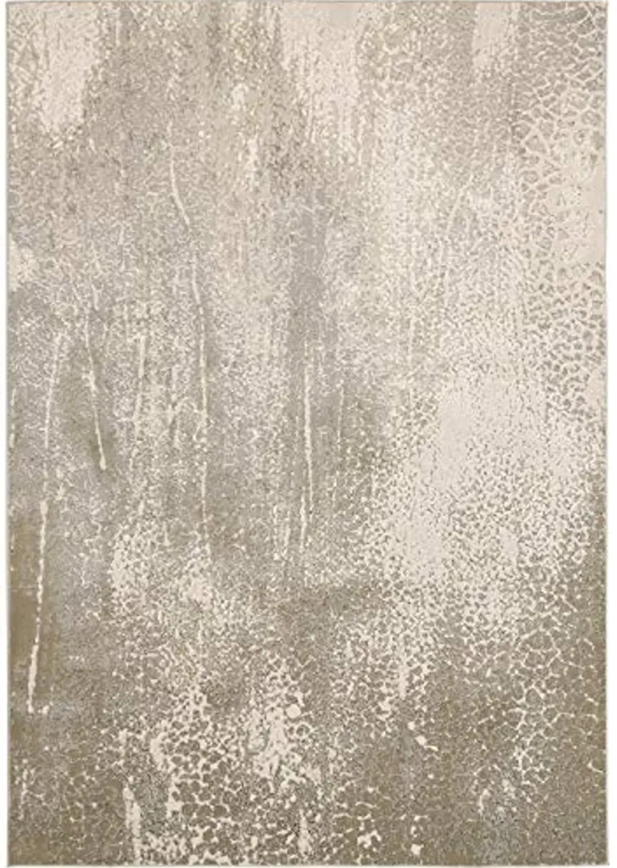 Feizy Rugs - Aura Collection, Contemporary Distressed Area Rug - Ivory/Gold 1'-8" X 2'-10"