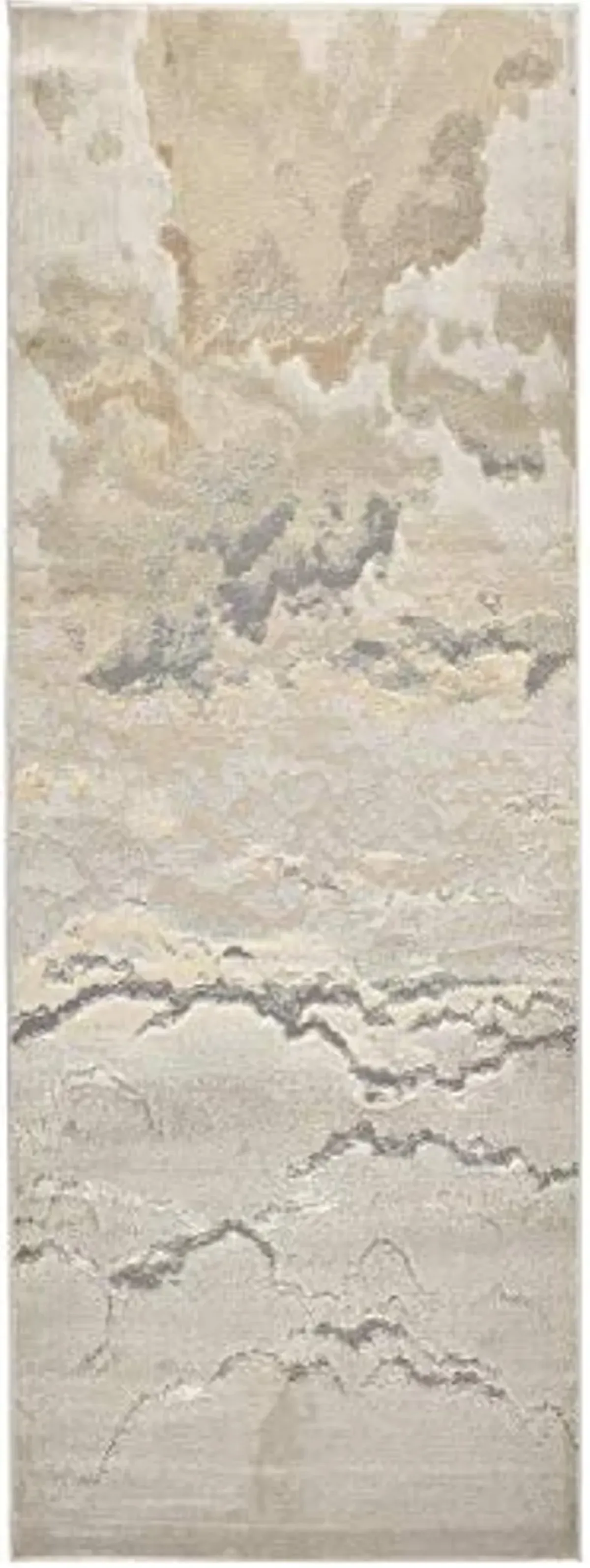 Feizy Rugs - Aura Collection, Contemporary Abstract Area Rug - Beige/Gold 2'-10" X 7'-10" - Runner