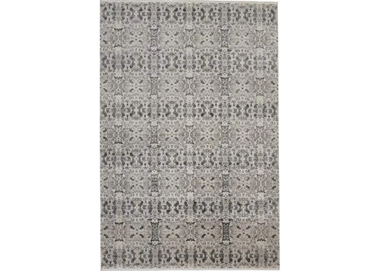 FEIZYRUGS Weave & Wander - Lindstra Inkblot Patterned Rug, Warm Gray/Ivory, 4ft-10in x 7ft-10in Area Rug