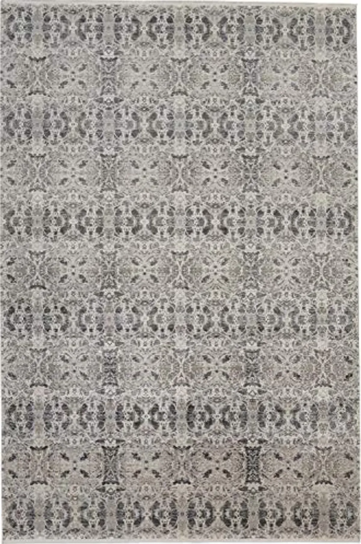 FEIZYRUGS Weave & Wander - Lindstra Inkblot Patterned Rug, Warm Gray/Ivory, 4ft-10in x 7ft-10in Area Rug