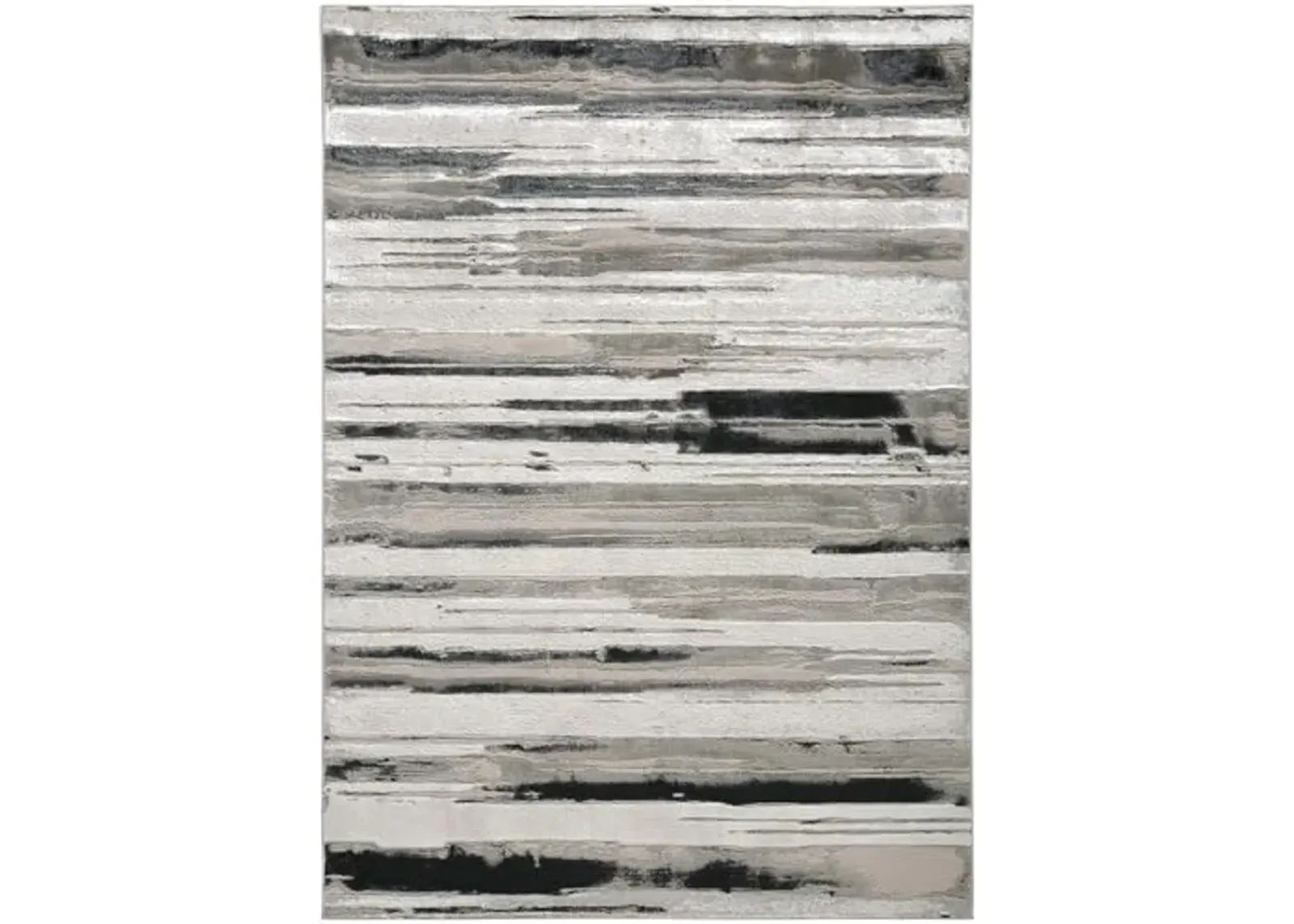 Feizy Rugs - Micah Collection, Contemporary Watercolor Area Rug - Silver 6'-7" X 9'-6"