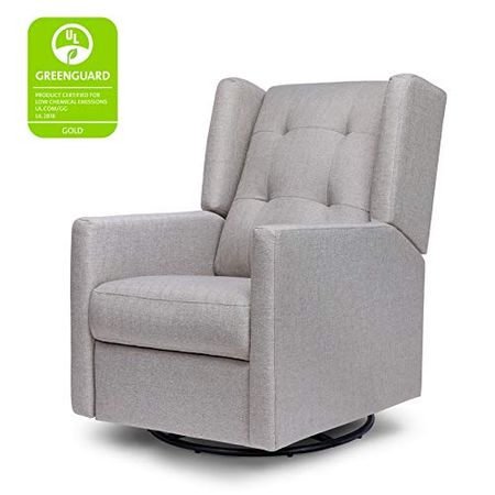 DaVinci Maddox Recliner and Swivel Glider in Misty Grey, Greenguard Gold & CertiPUR-US Certified