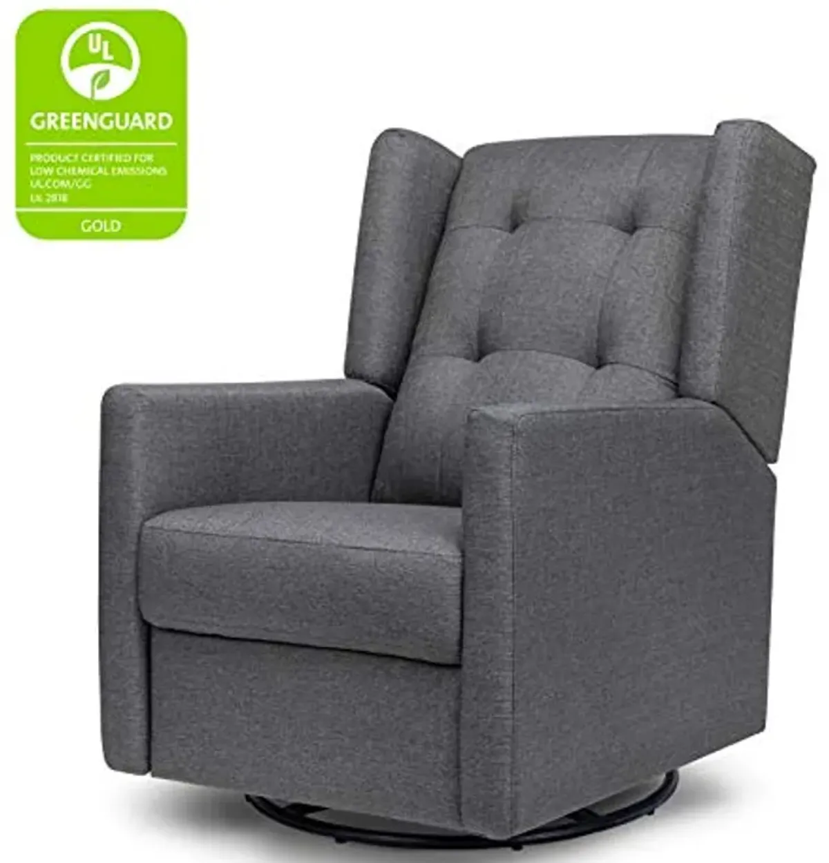 DaVinci Maddox Recliner and Swivel Glider in Shadow Grey, Greenguard Gold & CertiPUR-US Certified