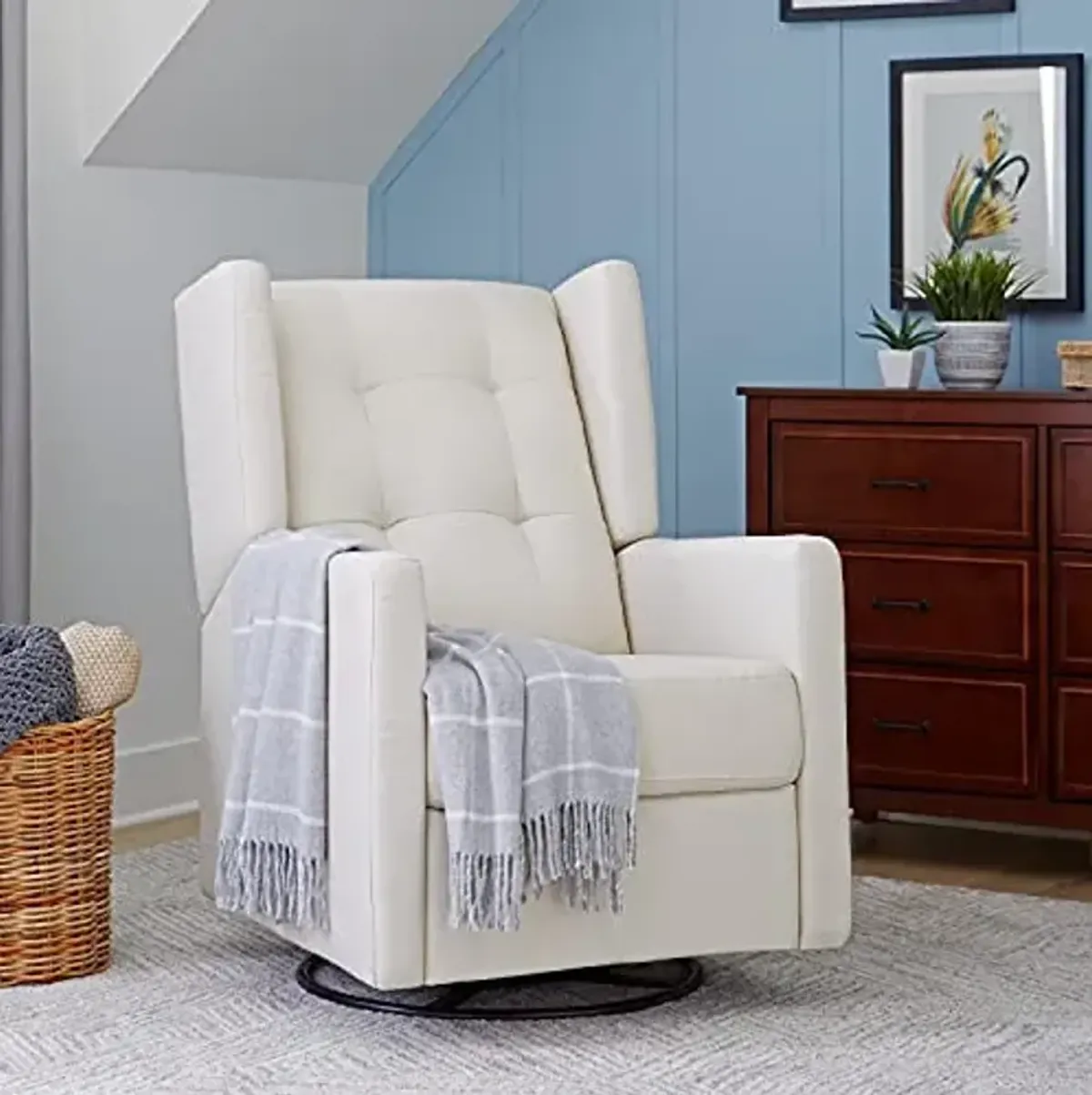 DaVinci Maddox Recliner and Swivel Glider in Natural Oat, Greenguard Gold & CertiPUR-US Certified