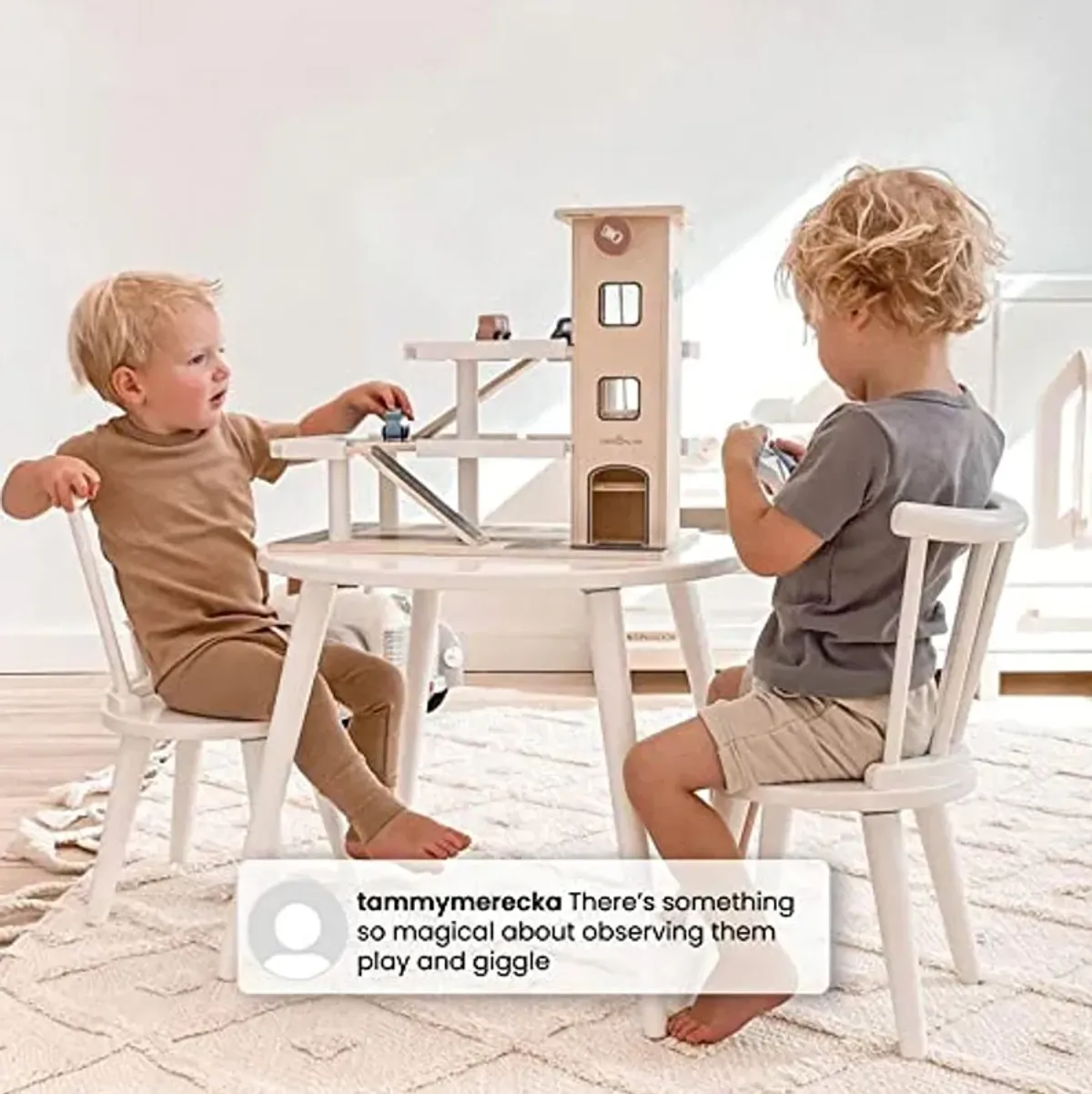 Delta Children Homestead Kids Table & 2 Chairs Set - Ideal for Arts & Crafts, Greenguard Gold Certified, Grey