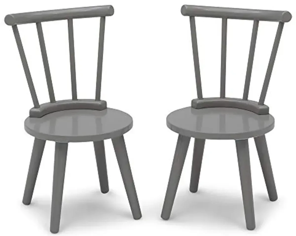 Delta Children Homestead Kids Table & 2 Chairs Set - Ideal for Arts & Crafts, Greenguard Gold Certified, Grey