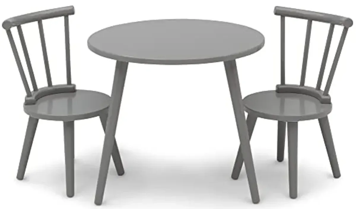 Delta Children Homestead Kids Table & 2 Chairs Set - Ideal for Arts & Crafts, Greenguard Gold Certified, Grey