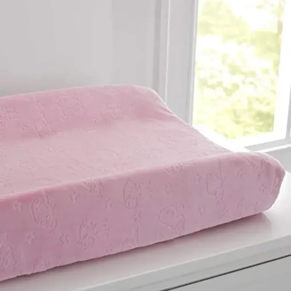 Serta Perfect Sleeper Contoured Changing Pad with Plush Cover, Pink