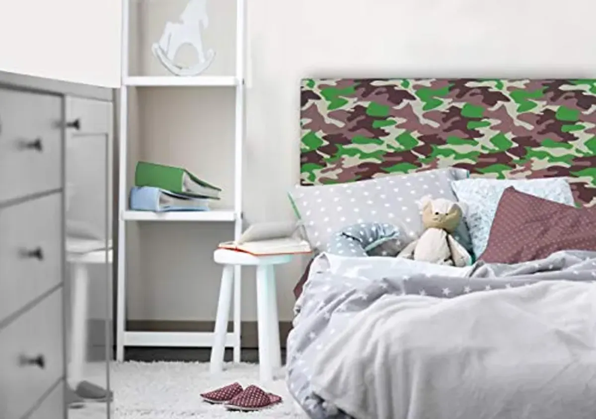 American Original Camo Tufted Headboard, Twin, 41.5" x 42", Green