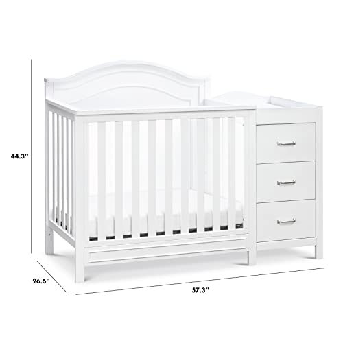 DaVinci Charlie 4-in-1 Convertible Mini Crib and Changer Combo in White, Greenguard Gold Certified