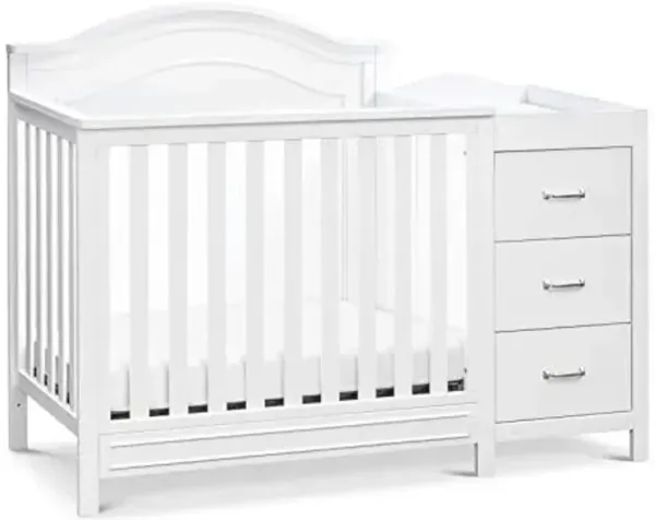 Davinci Charlie 4-in-1 Convertible Mini Crib and Changer Combo in White, Greenguard Gold Certified