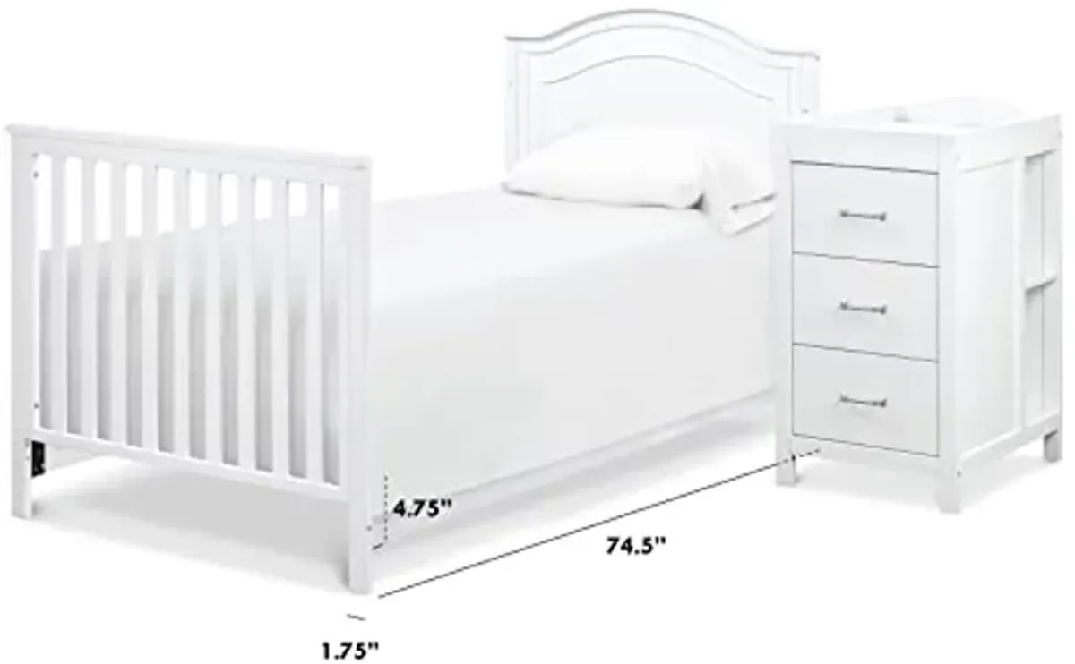 DaVinci Twin Size Conversion Kit (M12899) for Charlie Mini Crib and Changer Combo in White