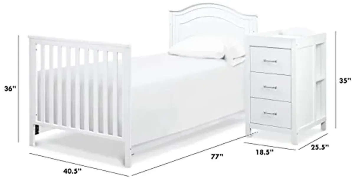 DaVinci Twin Size Conversion Kit (M12899) for Charlie Mini Crib and Changer Combo in White