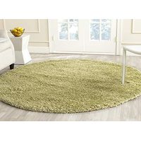 SAFAVIEH California Premium Shag Collection 3' Round Green SG151 Non-Shedding Living Room Bedroom Dining Room Entryway Plush 2-inch Thick Area Rug