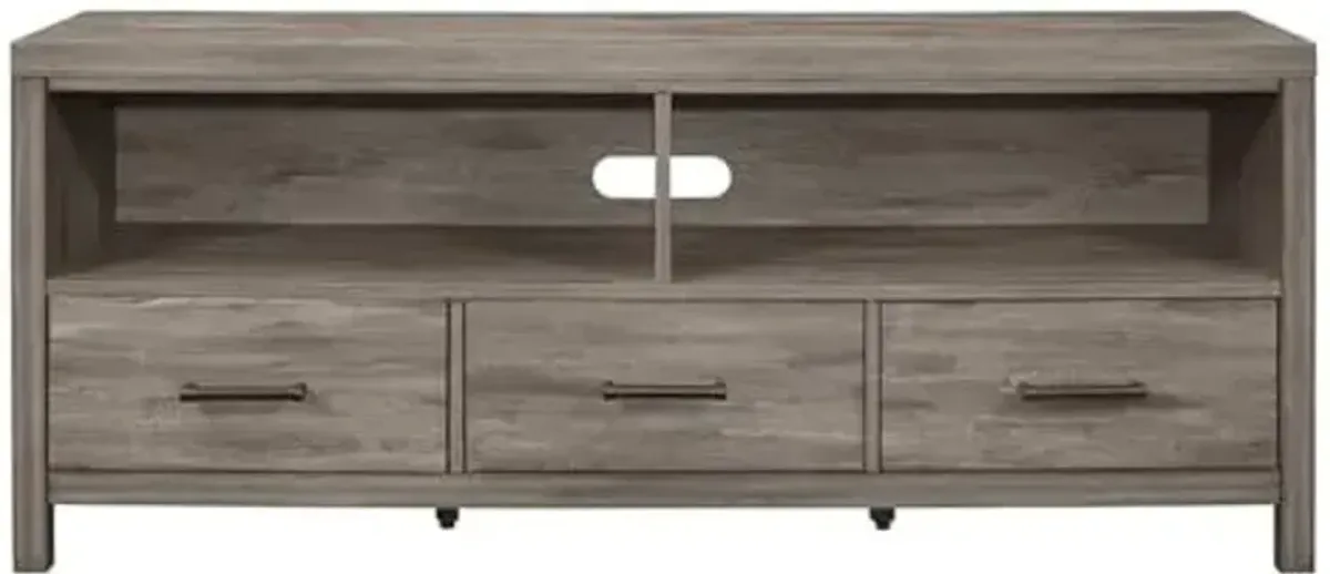 Homelegance Lexicon Bainbridge 66" Transitional Wood TV Stand in Weathered Gray