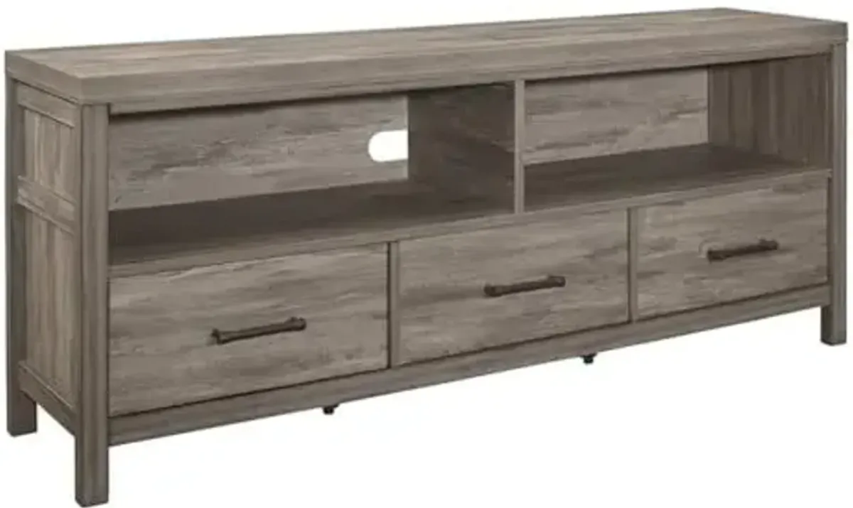 Homelegance Lexicon Bainbridge 66" Transitional Wood TV Stand in Weathered Gray