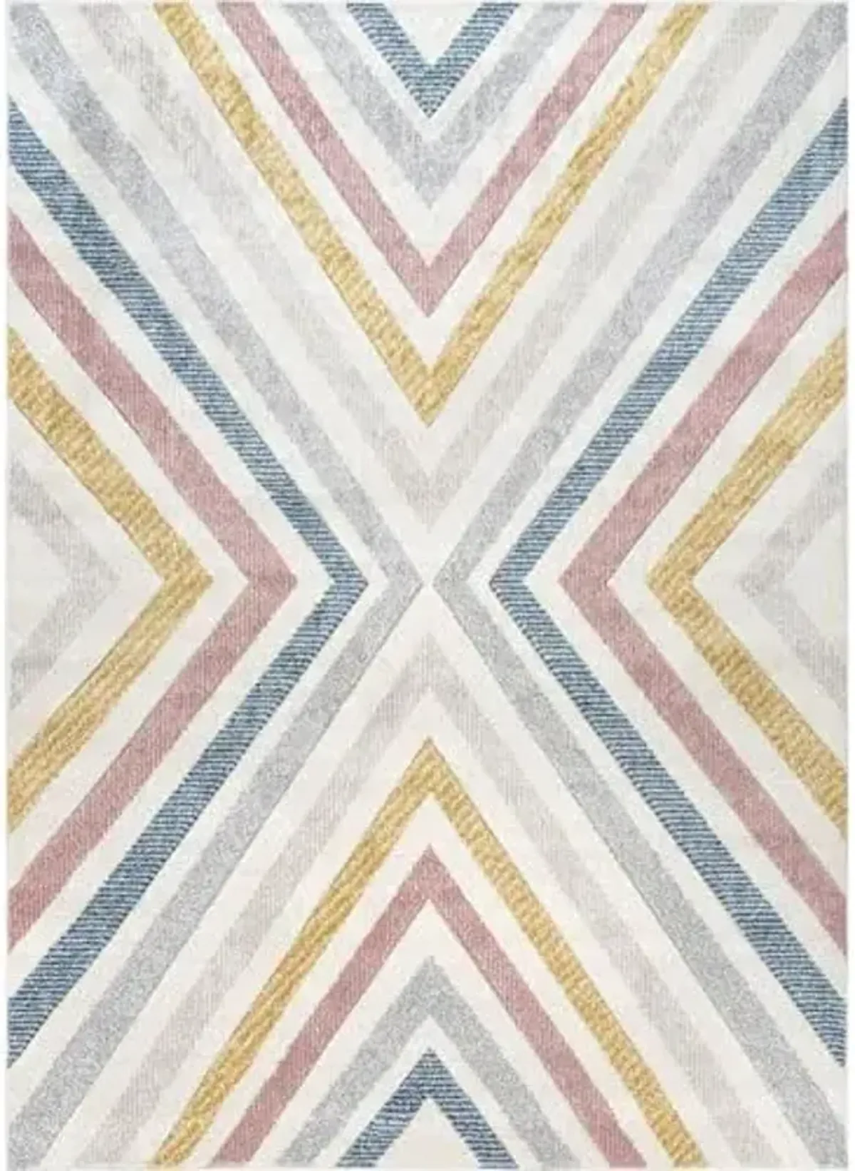 Nuloom Neveah Beige/Ivory, 5' x 7'5", Contemporary, Chevron, Soft and Cozy, High Traffic, Stain Resistant, Easy Clean, Durable Area Rug for Bedroom, Living Room, Dining Space, Den, Foyer, Entryway