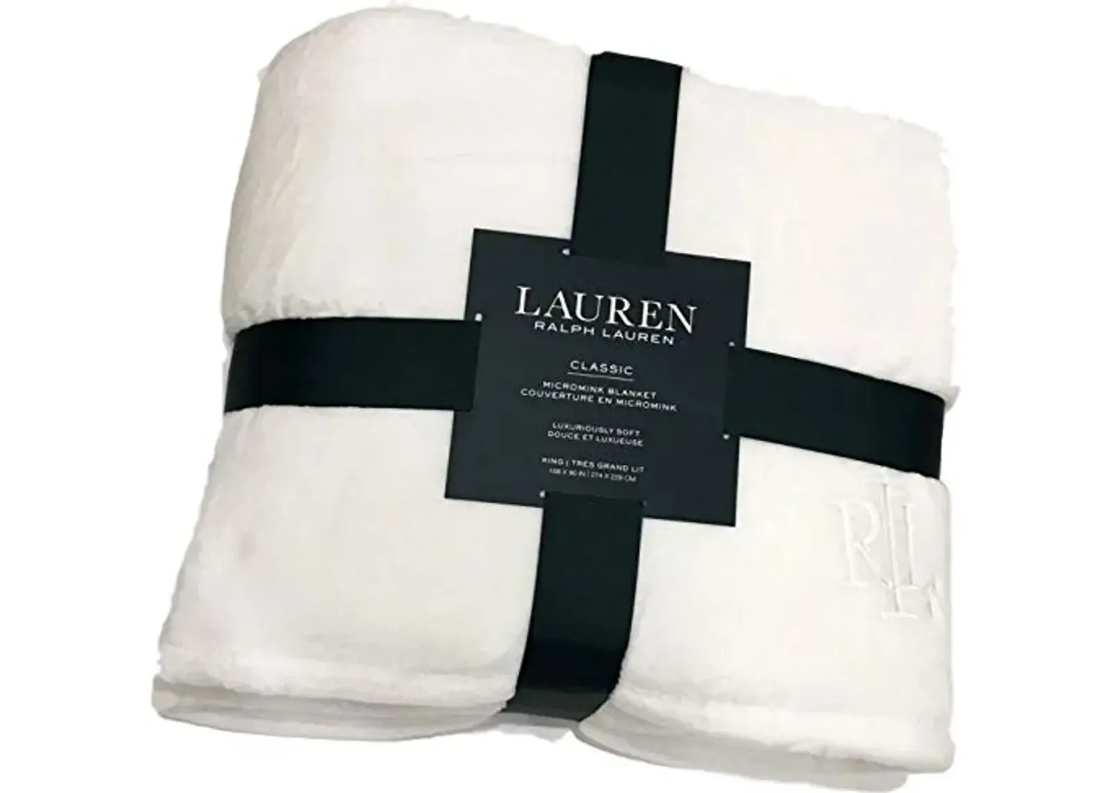 Lauren Ralph Lauren Micromink Plush 108" X 90" King Blanket Hollywood Cream