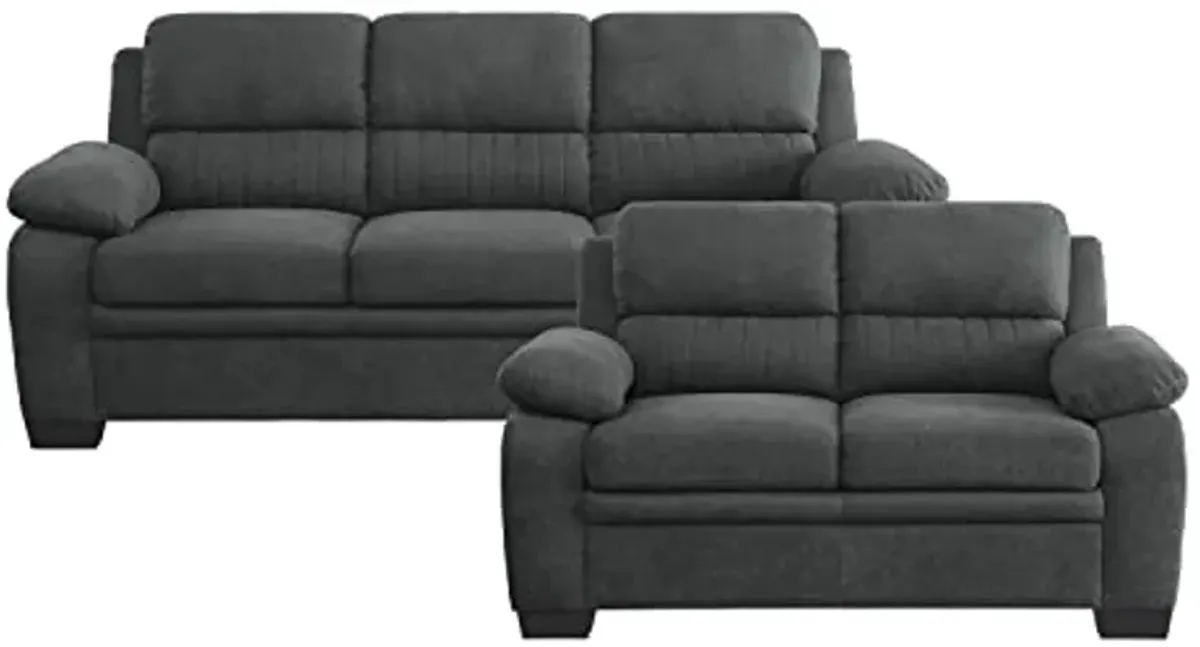 Lexicon Vega 2-Piece Living Room Sofa Set, Dark Gray