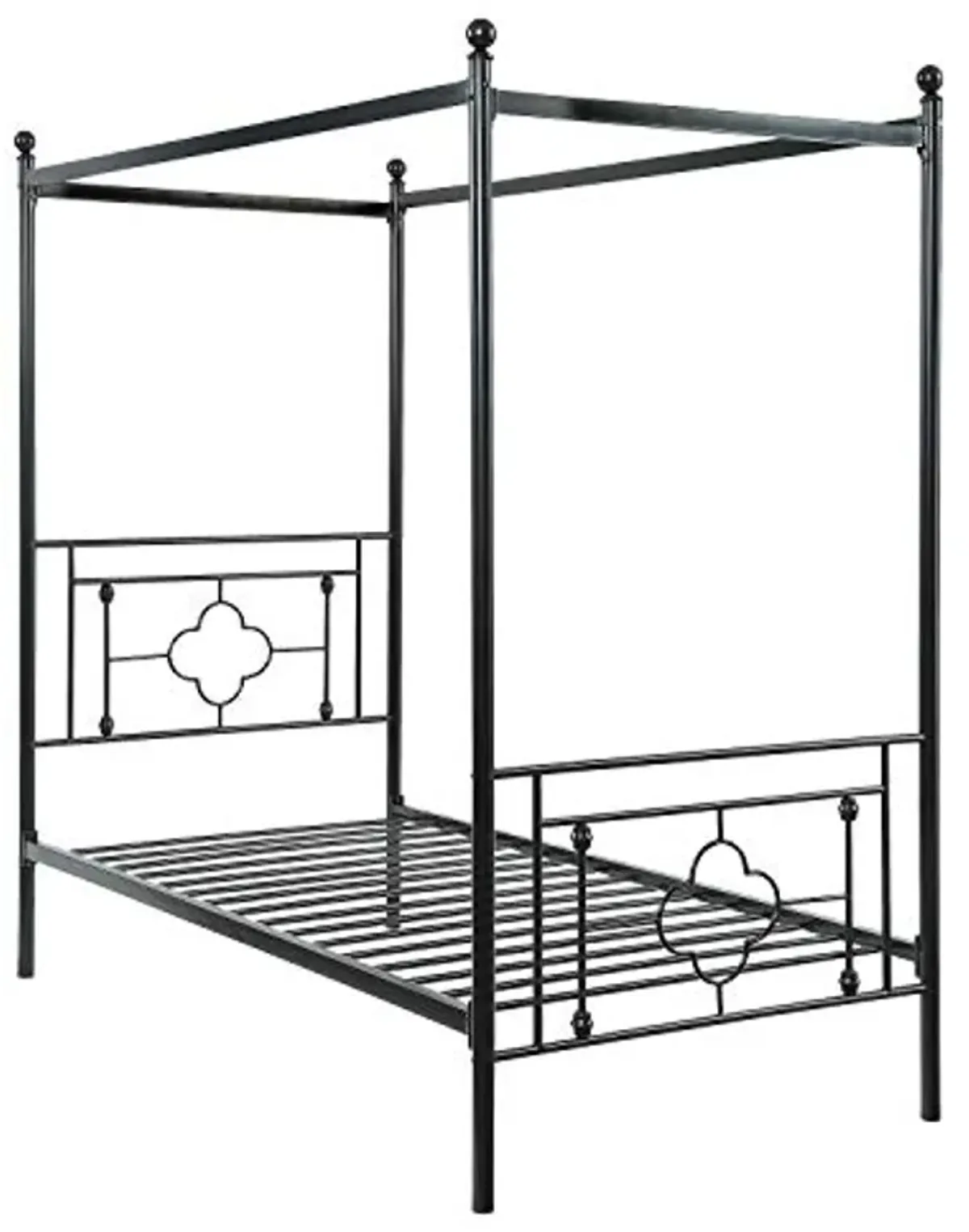 Lexicon Omaha Metal Canopy Bed, Twin, Black