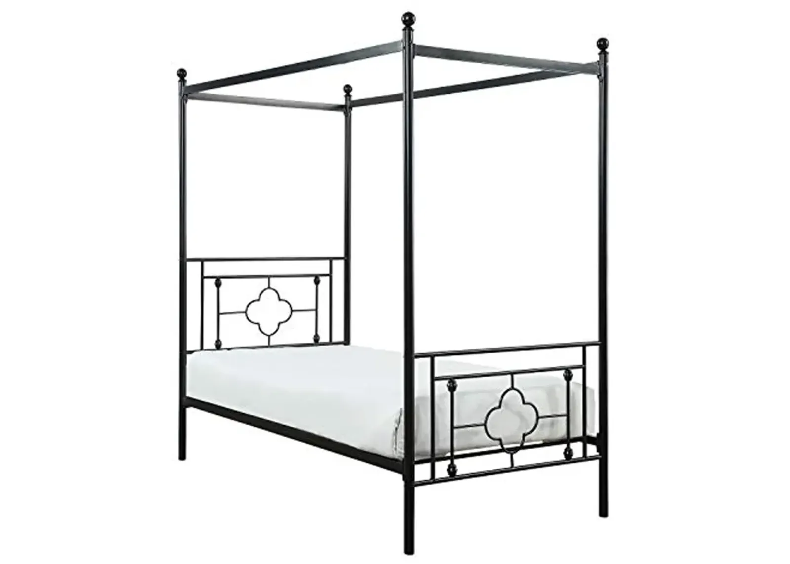 Lexicon Omaha Metal Canopy Bed, Twin, Black