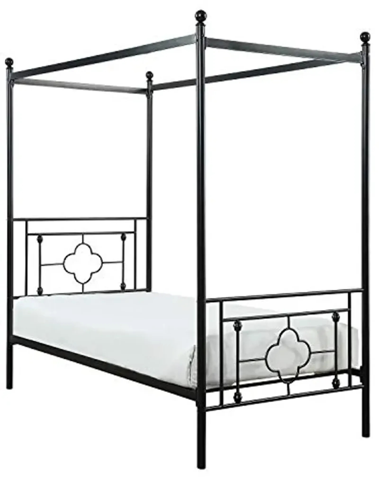 Lexicon Omaha Metal Canopy Bed, Twin, Black