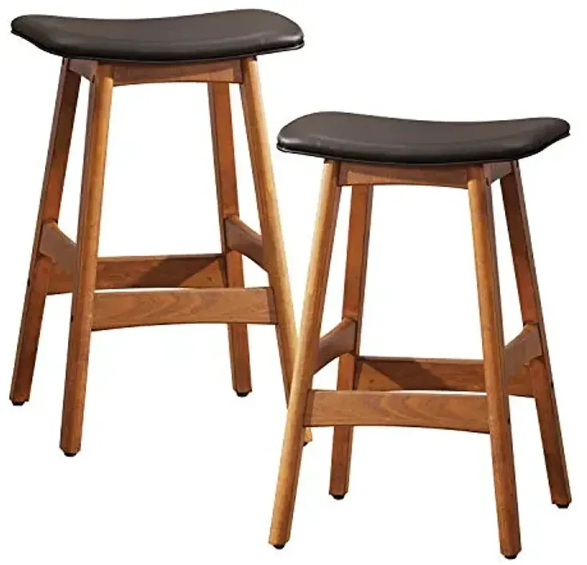Lexicon Springfield Saddle Seat Counter Height Stool (Set of 2), 25" SH, Matte Dark Brown