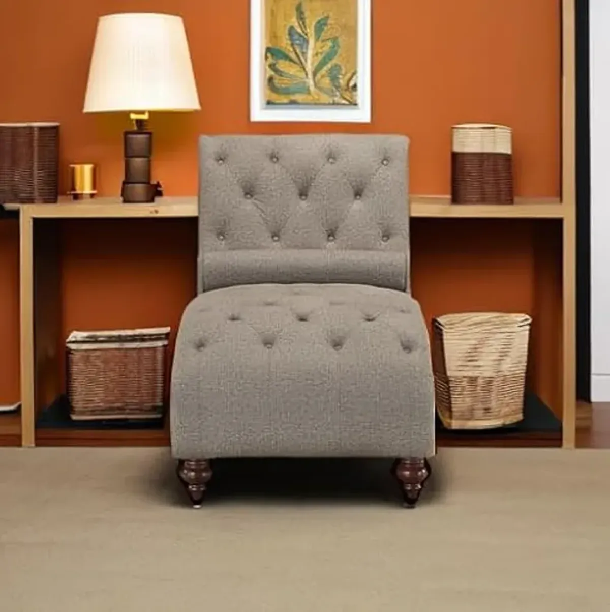 Lexicon Lambart Chaise Lounge, Brown (Bronze Nailheads)