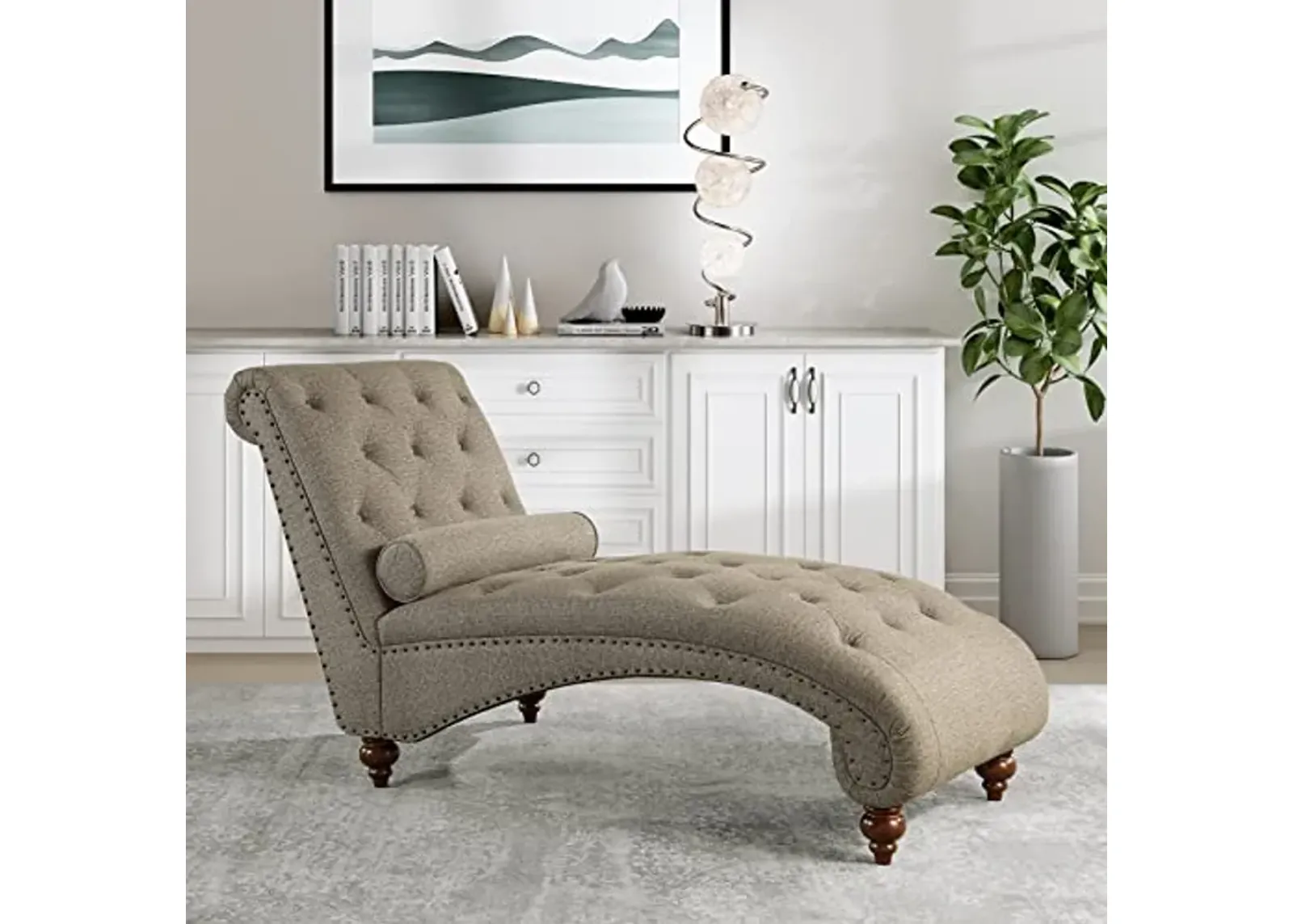 Lexicon Lambart Chaise Lounge, Brown (Bronze Nailheads)