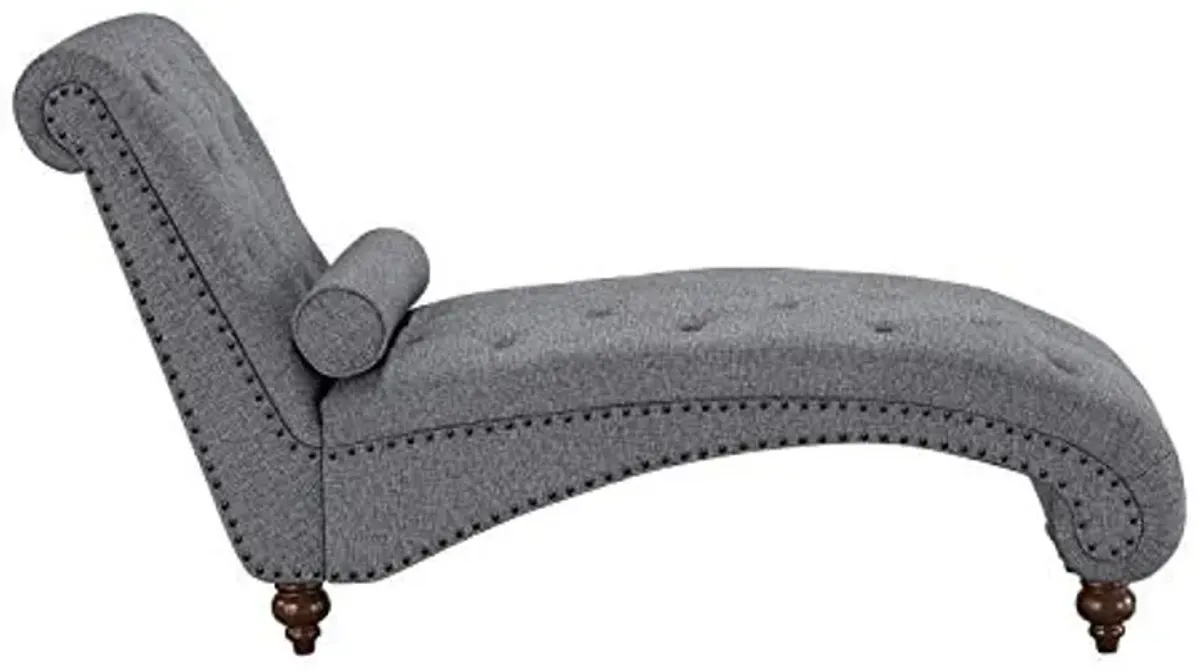 Lexicon Lambart Chaise Lounge, Gray (Bronze Nailheads)