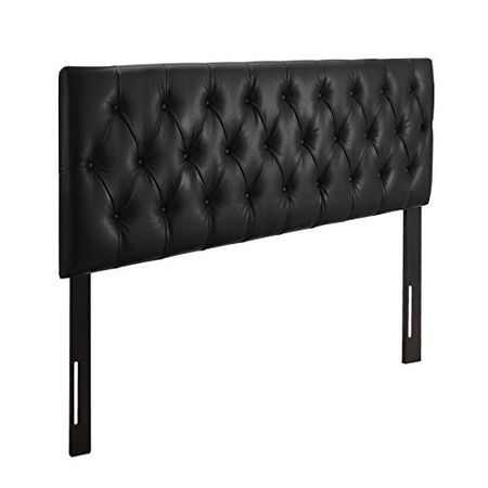 Abbyson Living Full/Queen Upholstery Tufted Leather Headboard, Black