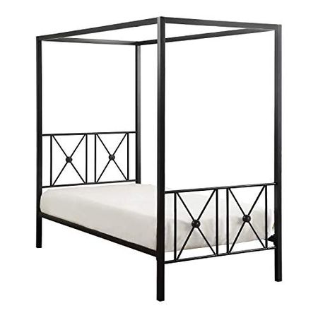 Lexicon Lakeport Metal Canopy Bed, Twin, Black