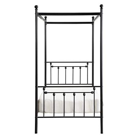 Lexicon Venice Metal Canopy Bed, Twin, Black