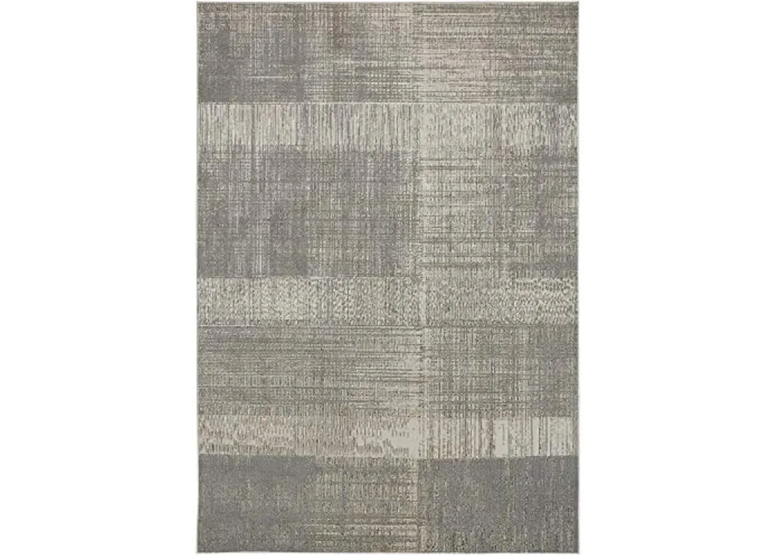 Aura Modern Striated Rug, Gray/Beige/Gold, 6ft - 7in x 9ft - 6in Area Rug