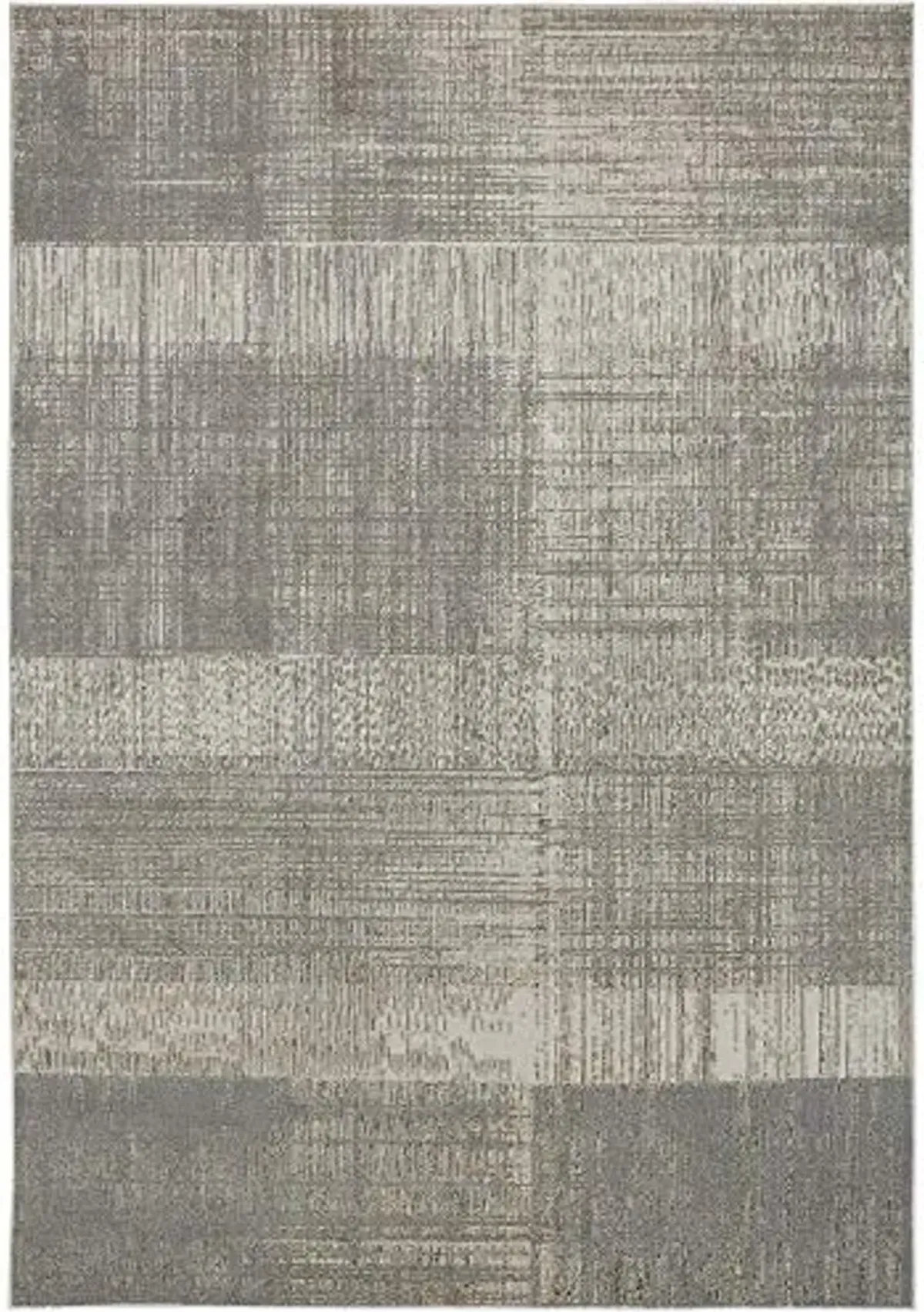 Aura Modern Striated Rug, Gray/Beige/Gold, 6ft - 7in x 9ft - 6in Area Rug